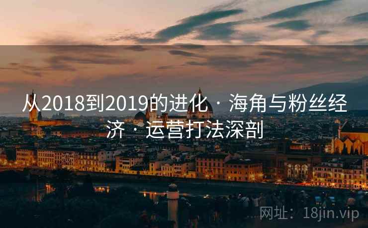 从2018到2019的进化 · 海角与粉丝经济 · 运营打法深剖 从2018到2019的进化 · 海角与粉丝经济 · 运营打法深剖