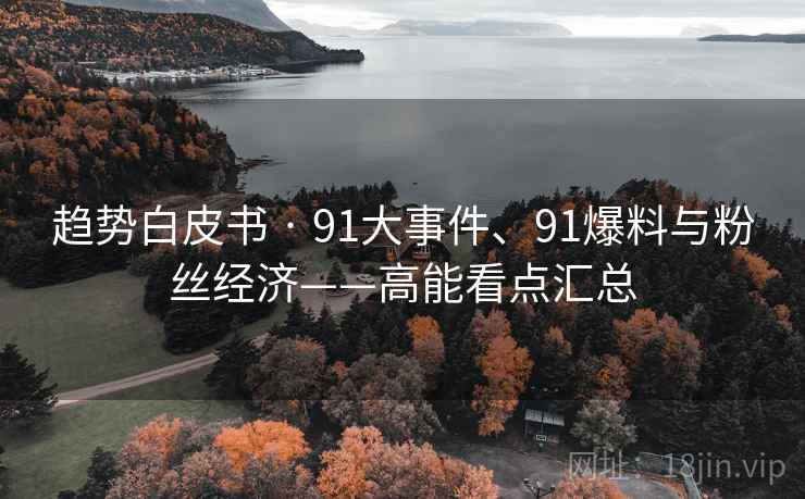趋势白皮书 · 91大事件、91爆料与粉丝经济——高能看点汇总